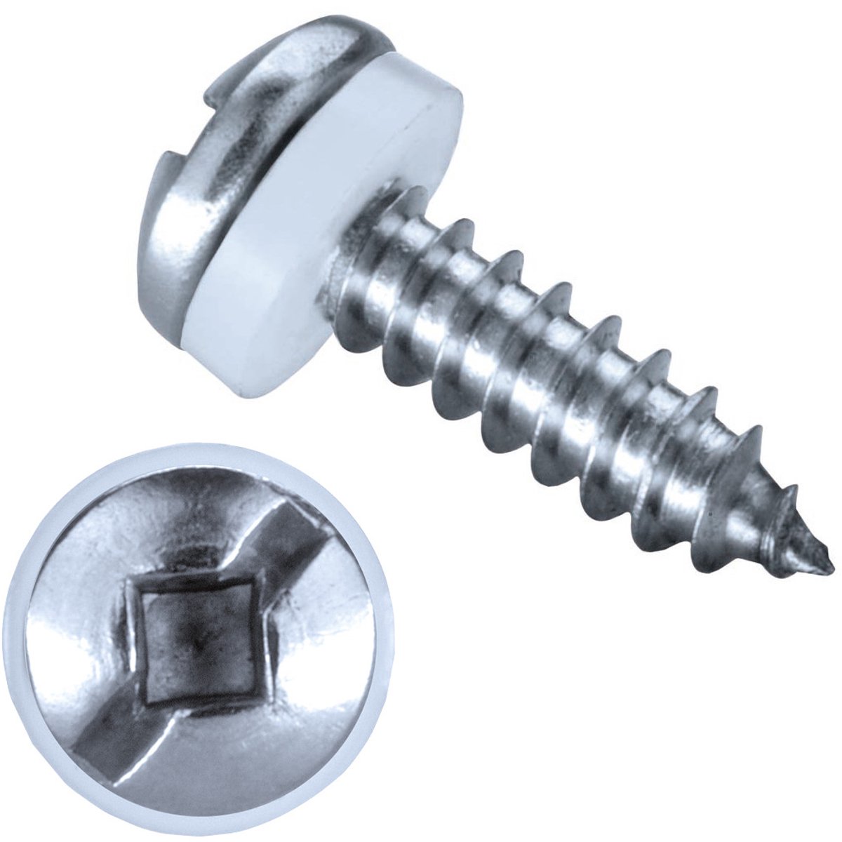GOEBEL® - 1000 x Bolkop plaatschroeven (Ø x L) 4,3 x 13 mm RVS V2A / A2 (AISI 304/02) met PA (Polyamide) Ring - Schroeven - 1730243130
