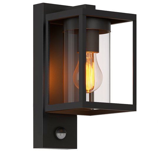 Luminize Buitenlamp met bewegingssensor - Wandlamp met sensor - 19x13x27cm - E27 fitting - zwart