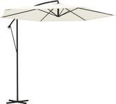 LifeGoods Zweefparasol - tot 8 Personen - Ø300cm - Waterdicht - met Hoes en Kruisvoet - Tuin - Crème