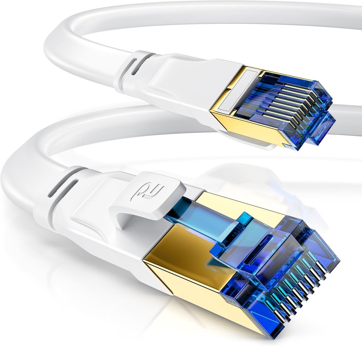 10m CAT 8.1 Netwerkkabel Plat - 40 Gbps LAN- en Patchkabel met RJ45