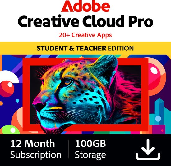 Adobe Creative Cloud Pro Student & Teacher Edition - 12 maanden/1 apparaat - Meertalig (PC/MAC)