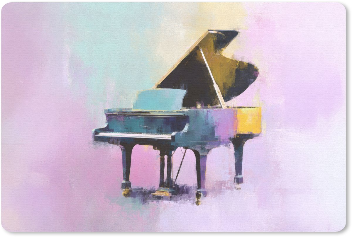 Muismat 27x18 cm - Mousepad Piano - Pastel - Elegant - Dromerig - Muismatten