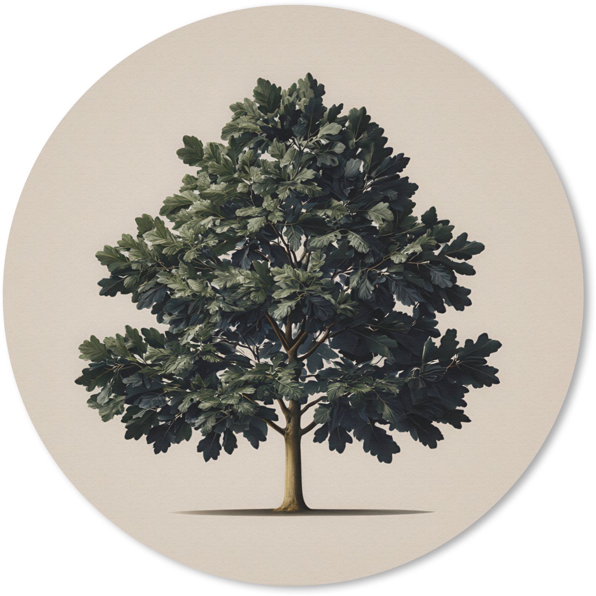 Muismat rond 20x20 cm - Mousepad Eikenboom - Schaduw - Egaal - Ronde muismatten