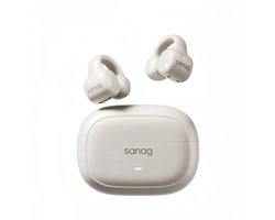 Sanag S3S – Open-Ear Bone Conduction Koptelefoon – Bluetooth 5.3 –Ai headset Sport Oorclip – 56u Lange Batterijduur – Waterdicht – Wit