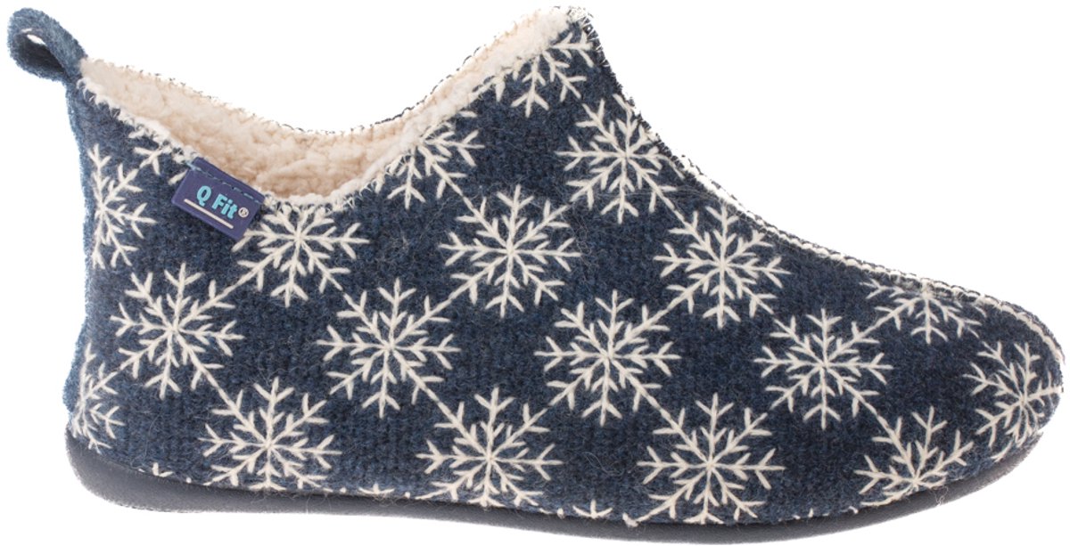 Q-Fit Dames Pantoffel Madrid - 3300.2.028 Blauw/Combi - Maat 36