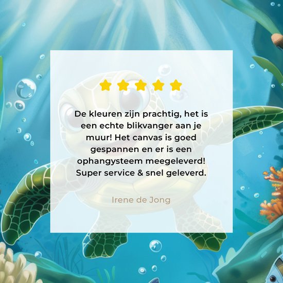 Peinture sur toile 80x120 cm - Décoration murale chambre enfant Tortue - Animaux aquatiques marins - Sous-marin - Algues - Décoration murale murale chambre bébé - Décoration chambre garçon et fille - Accessoires Bébé - Peintures