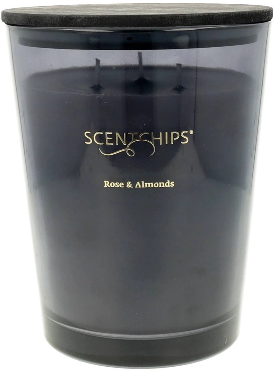 Scentchips Rose & Almonds XL Geurkaars Donker Grijs - 1870gr