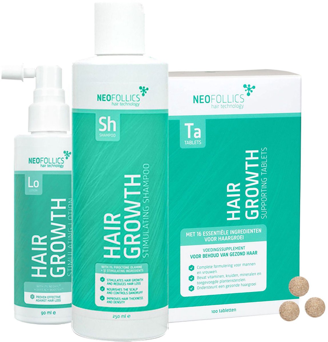 Neofollics - Matig Haarverlies - Stimulating Shampoo + Lotion + Supporting Tablets
