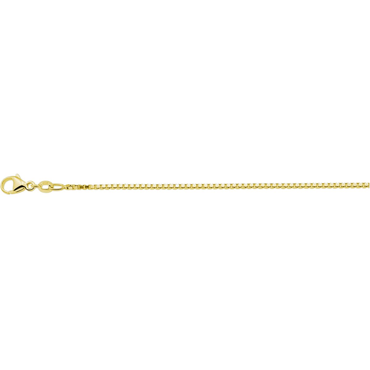 Lev Sieraden - 925 zilveren verguld collier - venetiaans schakel - Goud kleurige - 1.3 mm 60 cm - Gerhodineerd 925 Zilver verguld - Ketting