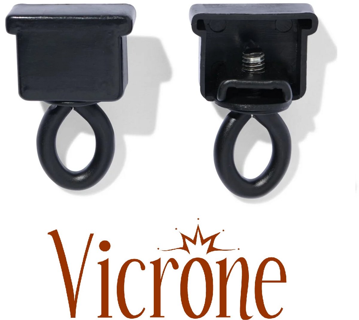 Vicrone® - Eindkap voor U-rail - 4 stuks - zwart
