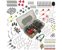 Fish-Xpro Hengelsport Tackleset - Visset - 236-Delig - Haken - Visloodjes - Jigheads - Dobbers - Lijnstoppers - Wartels - Visgerief - In tacklebox