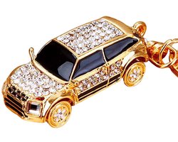 Mini auto sleutelhanger - Diamant - Goud - Grappig - Cadeau - Autoliefhebber