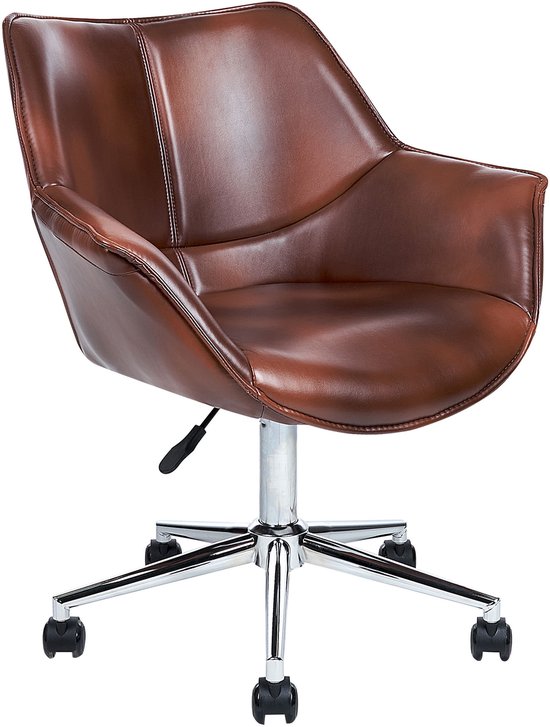 Beliani NEWDALE - - Marron - Similicuir