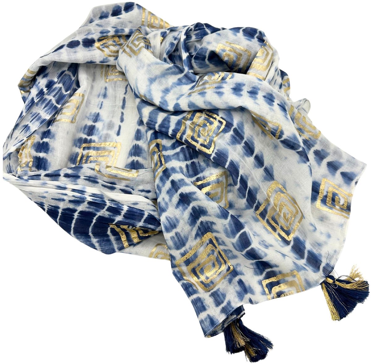 Nomad Sari On the Med Collectie - Pario - Blauwe Tie Dye & Blockprint