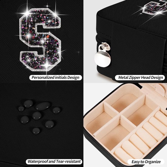 Sieradenetui voor reizen, dubbellaagse rits sieraden Sieradenetui voor reizen, dubbellaagse rits sieraden