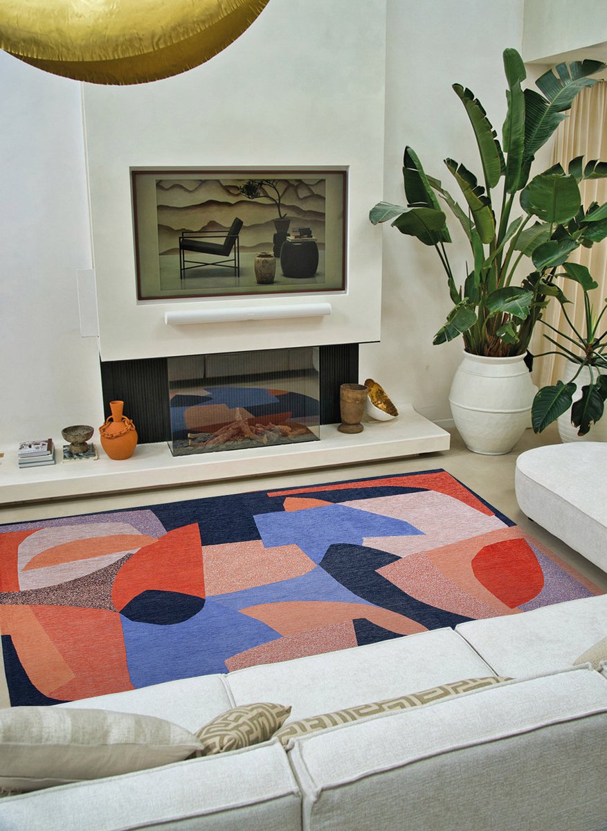 Wasbaar Binnen & Buiten Vloerkleed - 100 x 140 cm - Louis De Poortere Shapes Carpe Diem - Laagpolig Tapijt - Gerecycled PET - Made in Belgium - Circulair