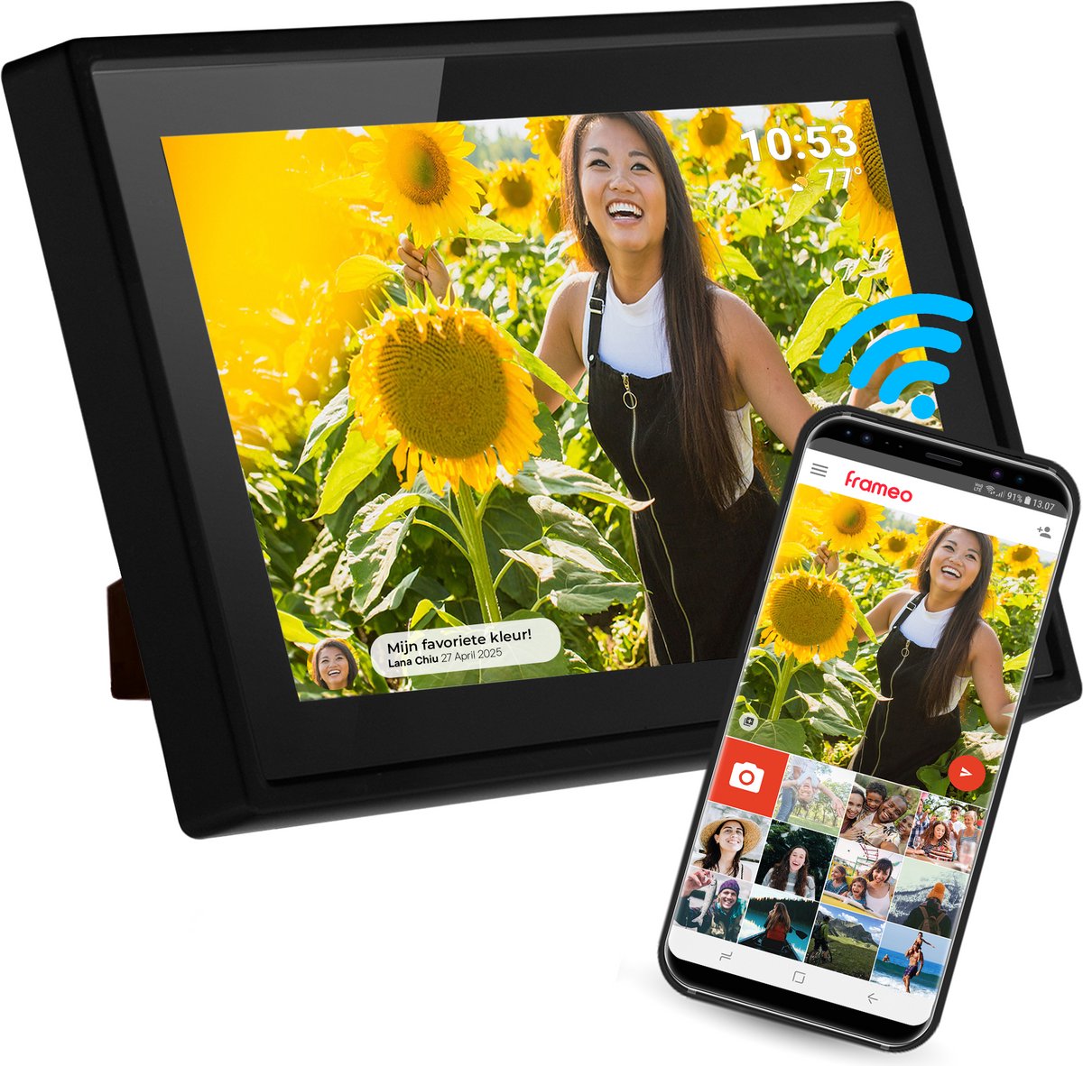 Denver Digitale Fotolijst 7 inch - Frameo App - Fotokader WiFi - IPS Touchscreen - 8GB - PFF725B
