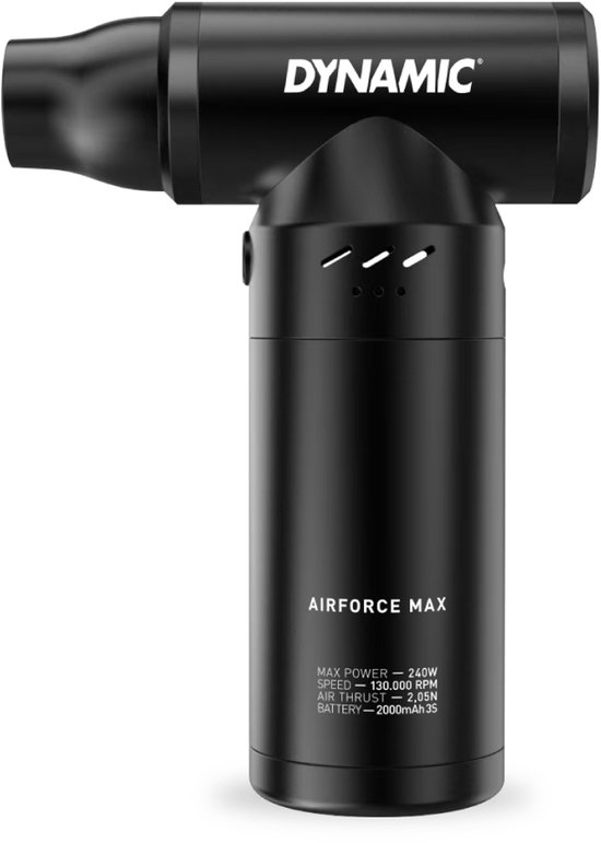 Krachtige fietsdroger blower AirForce Max 240W, 4 blaasstanden, USB-C, compacte aluminium body, 75 min runtime