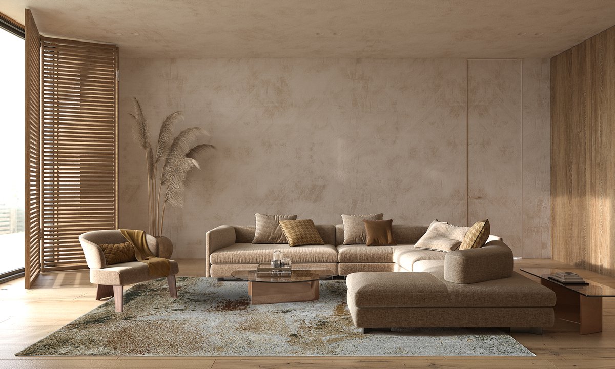 Acsento JuraMulti14 Vloerkleed - 200 x 290 cm - Oranje,Grijs - Rechthoekig - Polyester - Woonkamer, Slaapkamer, Eetkamer - Abstract - Modern, Design