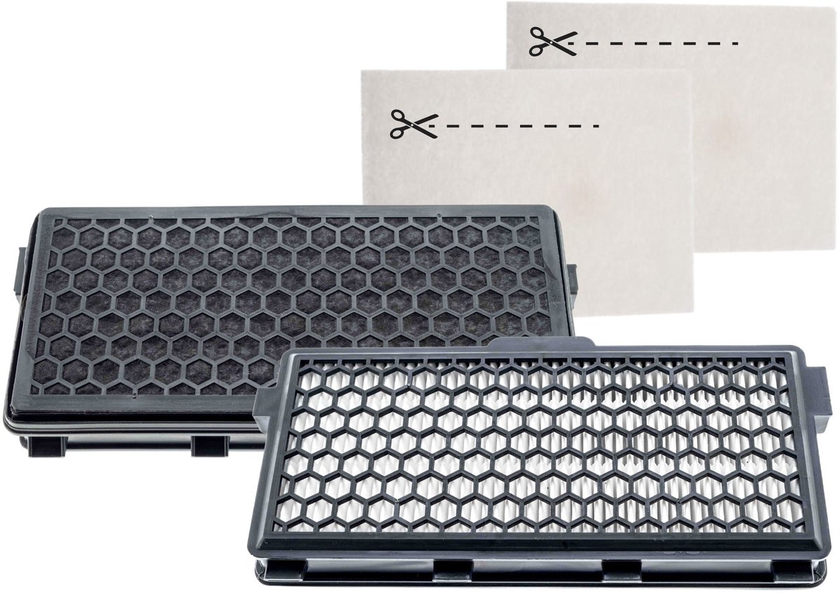 Kleanburg® Filterset geschikt voor Miele – 2x Active AirClean Filters + 2x Motorfilters – Vervangt Miele SF-AA50 – Classic C1, Compact C1 & C2, Complete C2 & C3, Guard S1/L1/M1 en S4000 series