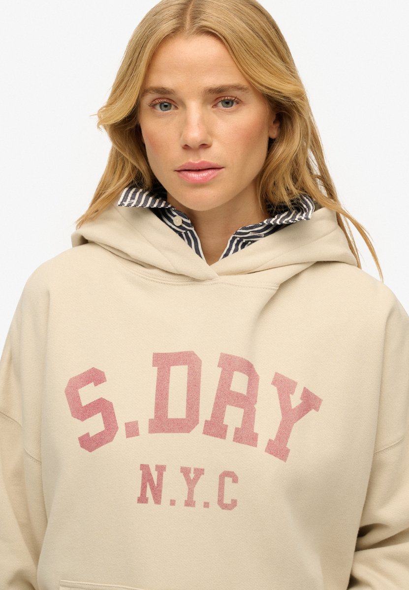 Superdry Athletic Essentials Relaxed Hoodie Dames Hoodies Oat Bran