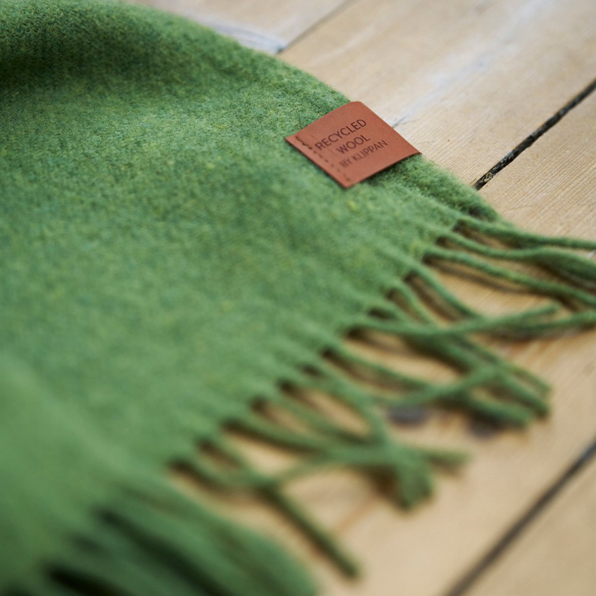 Klippan wollen plaids- True Green, 25% recycled & 75% eco lambs wool- groen- 180x200cm
