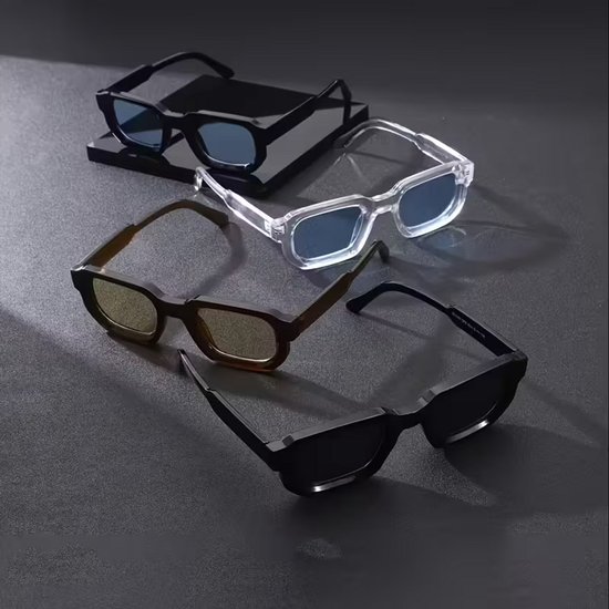 Transparant Zonnebril blauwe glazen - Strak & Trendy Design - Comfortabel - Breed Frame — afbeelding 2