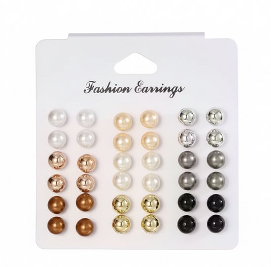 Set de boucles d'oreilles à tige pour femmes - 36 paires de boucles d'oreilles à tige de différentes couleurs et styles