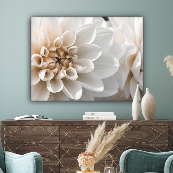 Tableau sur toile Fleurs - Wit - Nature - 120x90 cm - Décoration murale