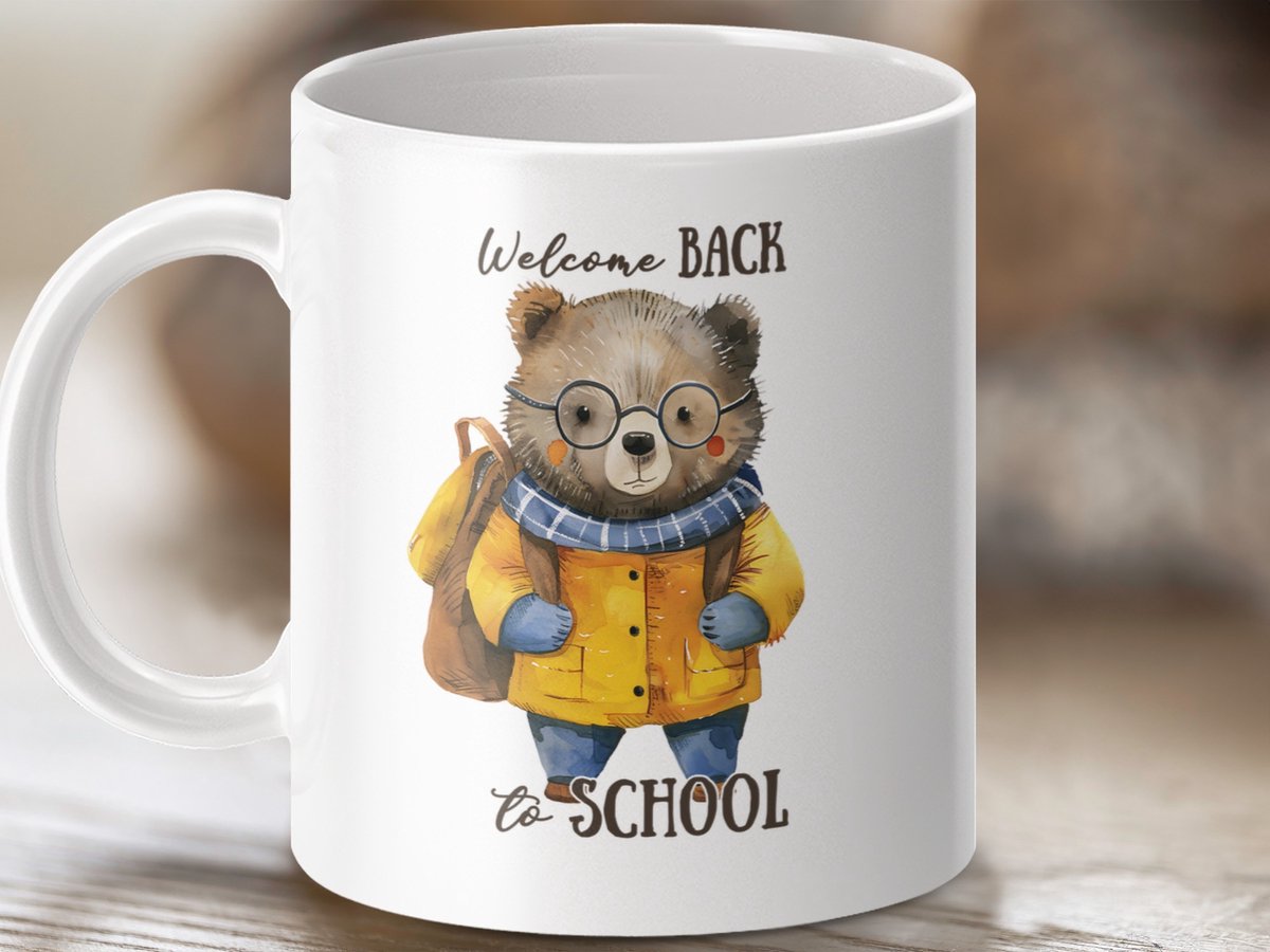 Mok Terug Naar School Beer, Schattige Beer Mok, School Mok Cadeau, Beer Mok, Cadeau Voor Leraar, Studenten Mok, Studenten Cadeau, Eerste
