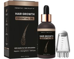 Haargroei Serum - 50ml - Haargroei Versneller Olie - Incl. Scalp massager Applicator - Biotine Haar - Baardgroei - Incl. Ebook - Sinterklaas Cadeautjes - Kerst cadeautjes