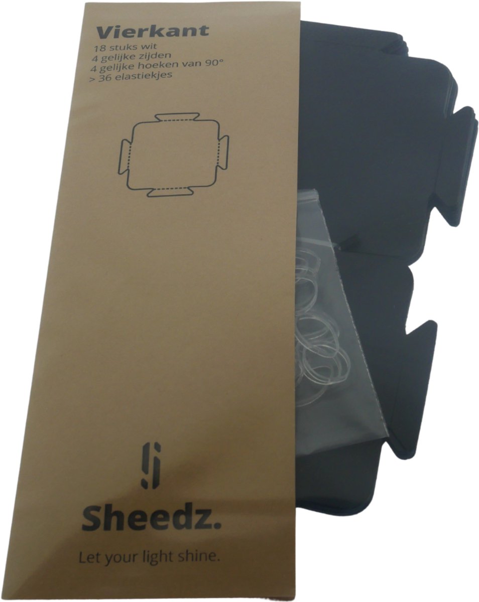 Sheedz lampenomhulsel vierkant zwart 18 stuks moderne DIY set.