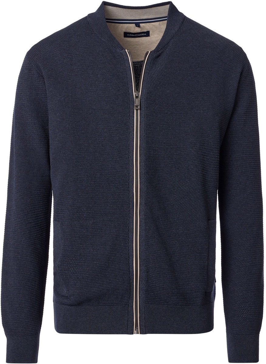 Casa Moda Vest Zip Structure Donkerblauw (navy) - Maat 4XL - Heren