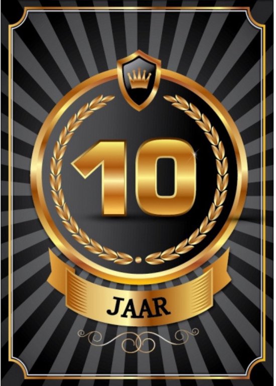 Bellatio Decorations Verjaardag deurposter - 10 jaar - 59 x 42 cm - leeftijd feestartikelen