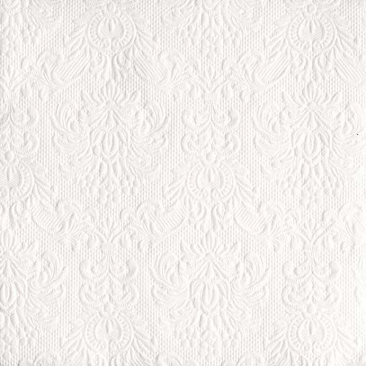 Servetten Luxe - 30x stuks - 33 x 33 cm - wit - barok patroon - 3 laags