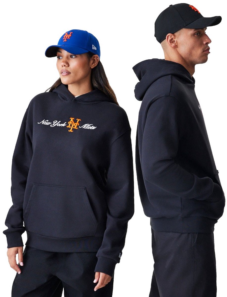 New Era Mlb Grphc Oversize New York Mets Hoodie M Man Zwart