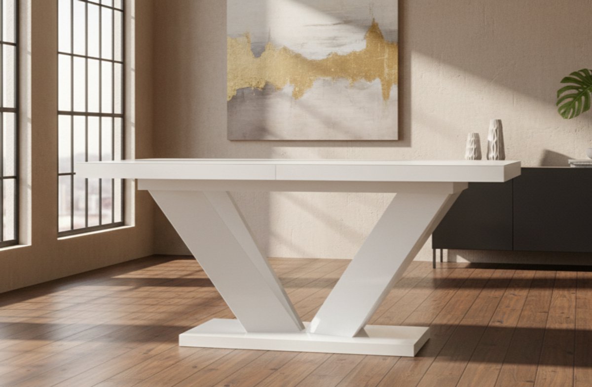 Luxe Extendable Dining Table – Wit – Industrohome