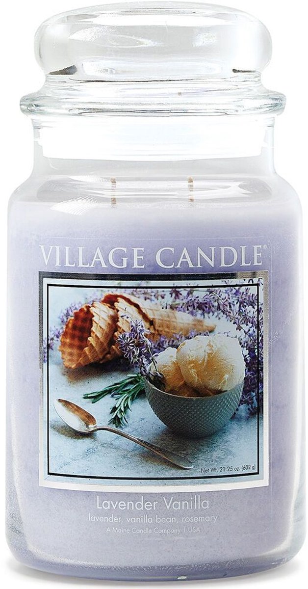 village candle Lavendel Vanille Grote geurkaars Lavender Vanilla