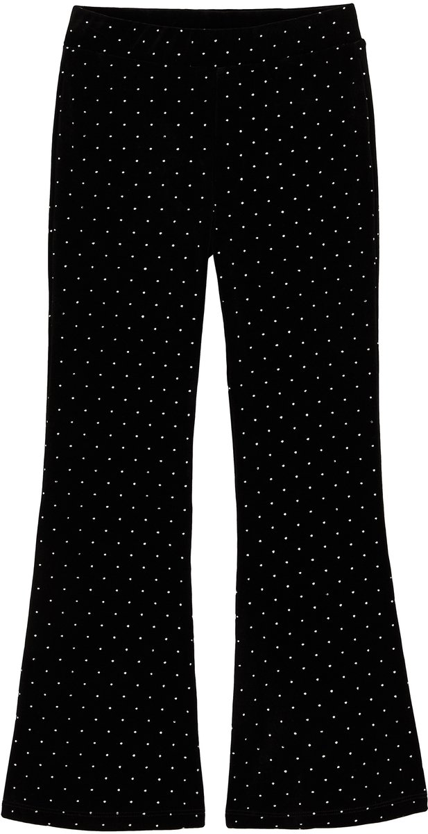 WE Fashion Meisjes velvet flared legging met studs