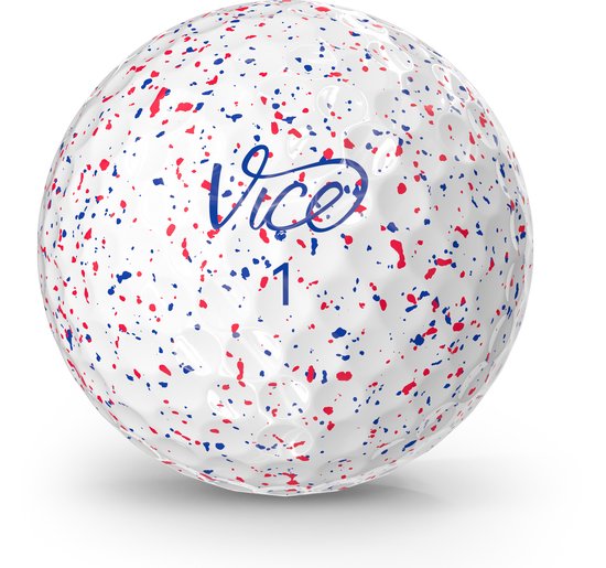 Vice Golf - Vice Pro - Drip Red Blue - Golfballen van Vice Golf — afbeelding 2