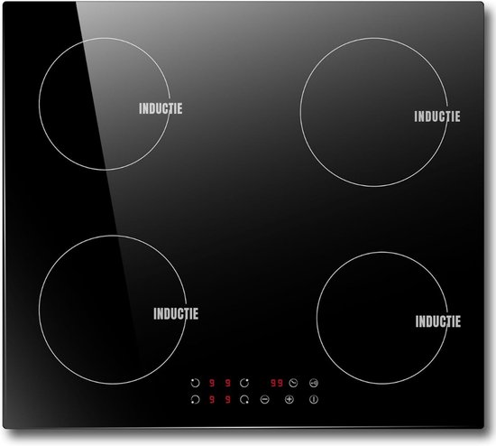 MMP® Elektrische Kookplaat 4 Pits - Elektrische Fornuis - Elektrische Kookplaat Vrijstaand - 4 Kookplaten 60 cm - Kinderslot - Zwart - 59cm x 52cm x 6cm