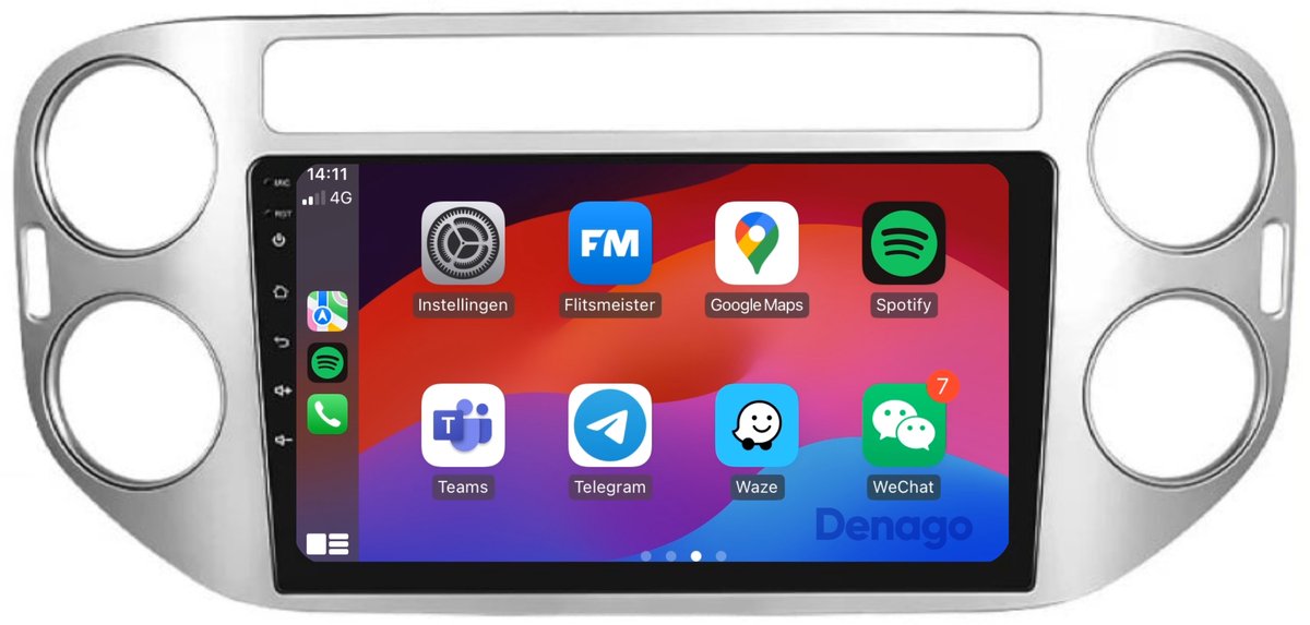 CarPlay autoradio geschikt voor Volkswagen Tiguan 2007 t/m 2015 | 9 inch | Android 13 | Draadloos Apple CarPlay & Android Auto | 2GB + 32GB | QuadCore processor | Denago DNG-A120 | 2025 model | 2007 2008 2009 2010 2011 2012 2013 2014 2015 | Bluetooth