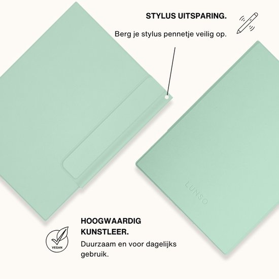 Lunso ReMarkable 2 Slim magnetisch cover PU leer hoes - Groen van Merkloos — afbeelding 2