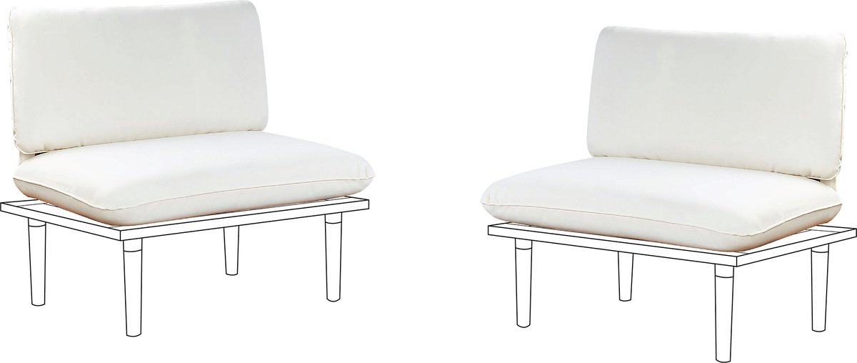 FRASCATI - Tuinkussenhoezen set - Gebroken wit - Polyester