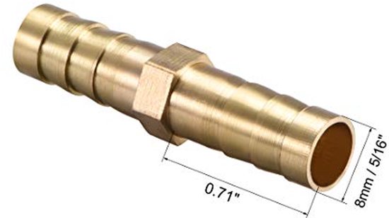 2 stuks messing slangverbinder lucht water brandstof boot 15/32" 8mm 2pcs — afbeelding 3