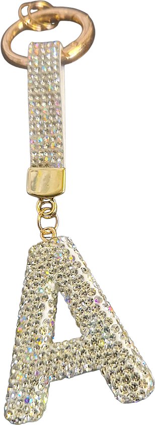 Porte-clés Lettre A Strass | Porte-clés avec votre lettre | Cadeau personnalisé | Cadeau de fête des mères | Cadeau d'anniversaire | Cadeau personnel | Cadeau personnel | Cintre pour sac | Porte-clés | Merci de présenter