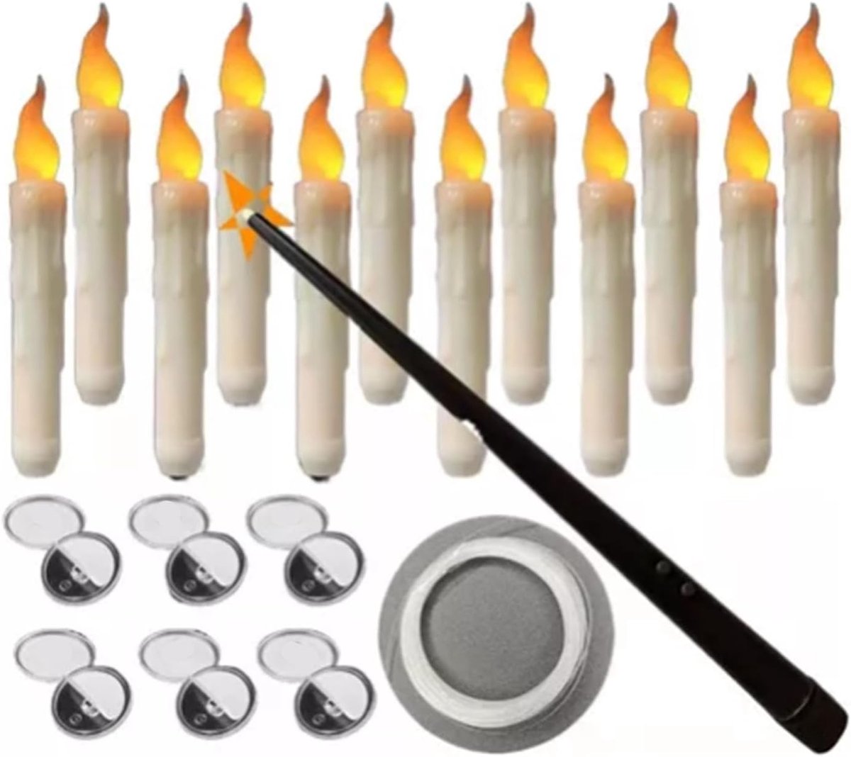 LED-zwevende Kaarsenset, Betoverende Afstandsbediening Vlamloze Kaars voor Romantische Sfeer, op Batterijen Werkende Kaarsenset voor Feestdecoratie