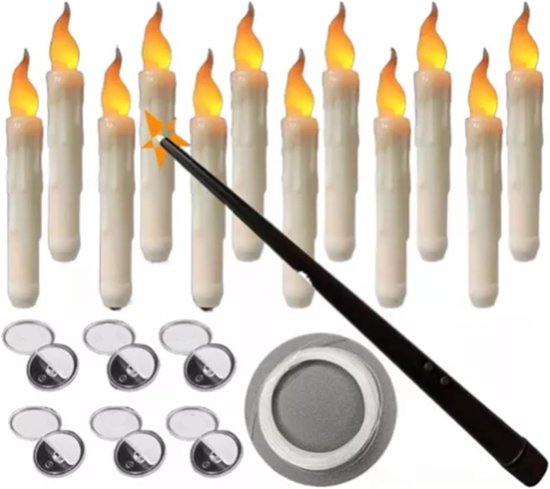 LED-zwevende Kaarsenset, Betoverende Afstandsbediening Vlamloze Kaars voor Romantische Sfeer, op Batterijen Werkende Kaarsenset voor Feestdecoratie