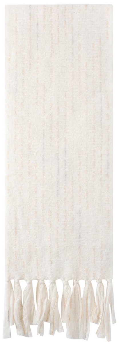 Wintersjaals Strip Casual Polyester - wit - winter - sjaal - scarf - koud