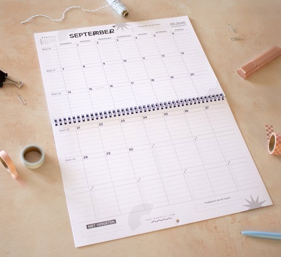 Hondenkalender 2026 - Technische hondenplanner voor 12 maanden